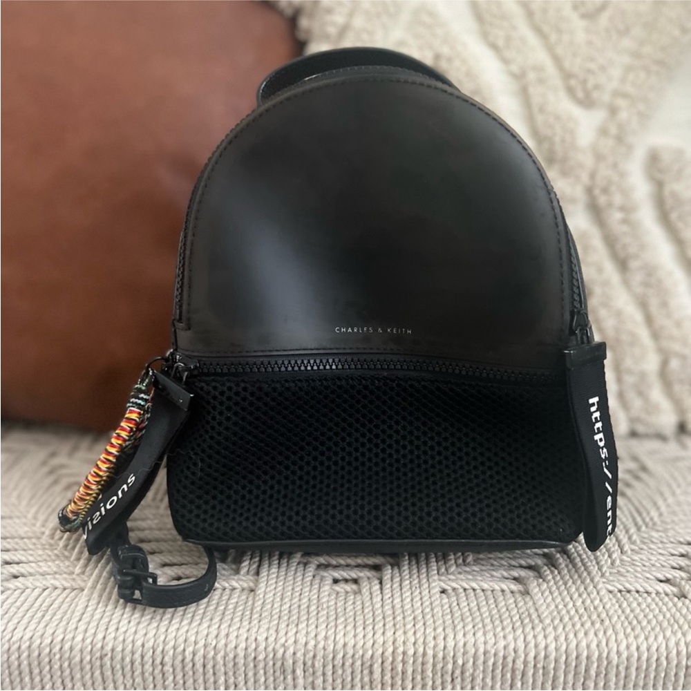 Charles & Keith Black Backpack